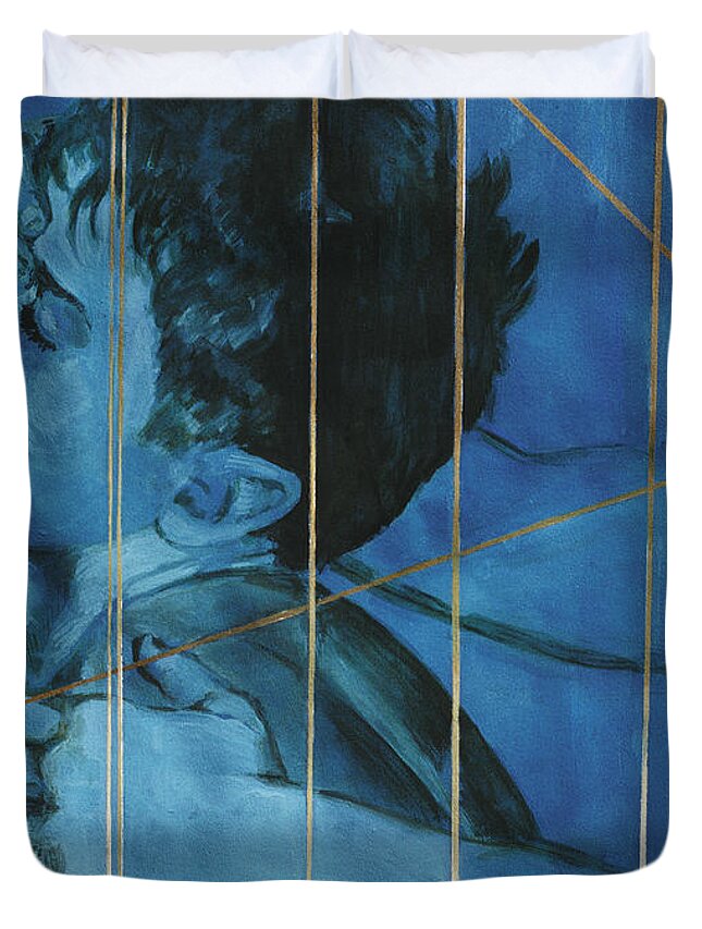 Gay Art Duvet Cover featuring the painting Touch by Rene Capone