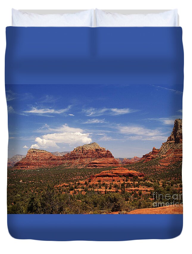 Sedona Duvet Cover featuring the photograph Touch The Earth by Linda Shafer
