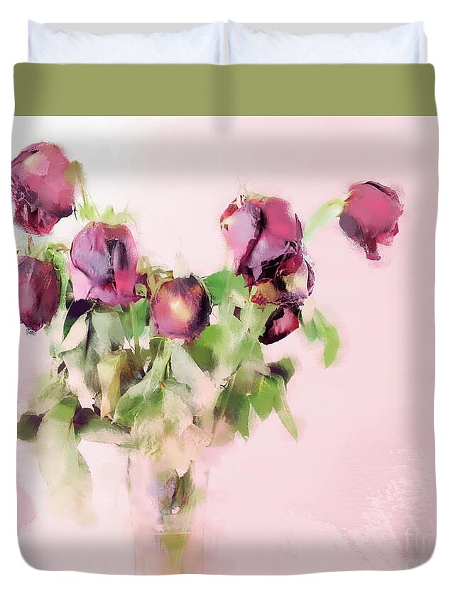 Rose Duvet Cover featuring the mixed media Touchable by Betty LaRue