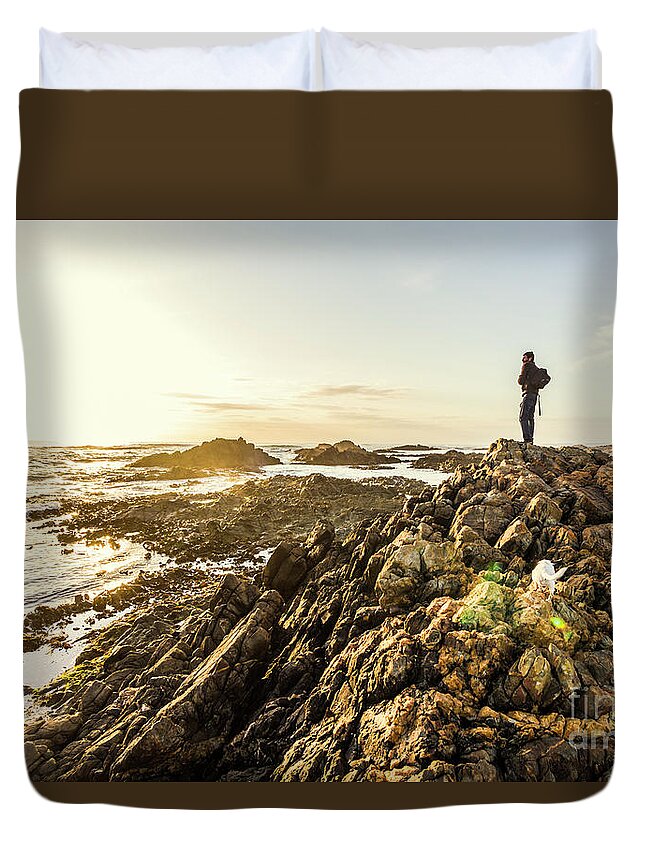 Backpacking Duvet Cover featuring the photograph Touring Tasmania by Jorgo Photography