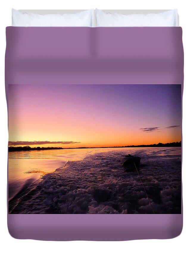 Boat Duvet Cover featuring the photograph Tow The Boat by Michael Blaine