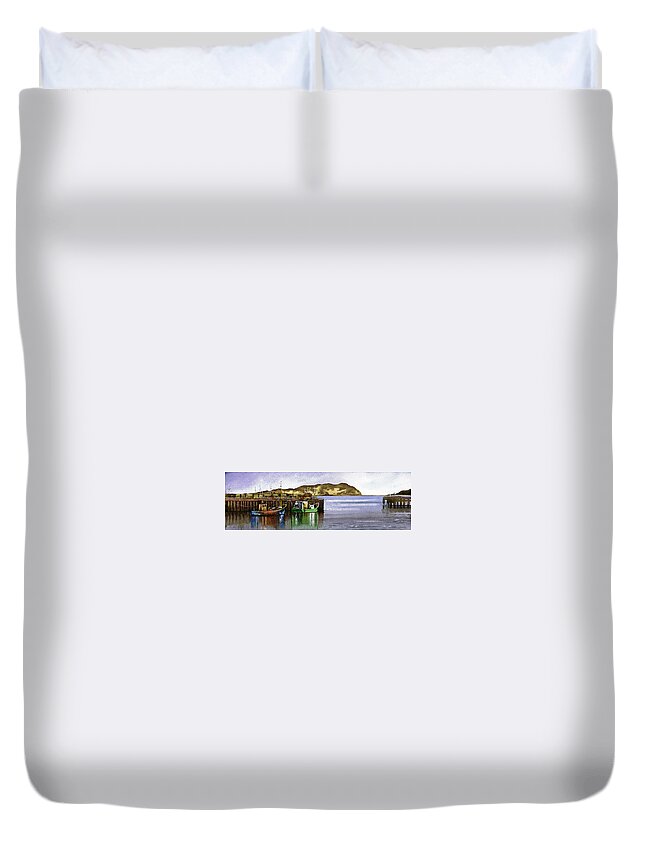 Campbeltown Duvet Cover featuring the painting Towards Davaar from Campbeltown by Paul Dene Marlor