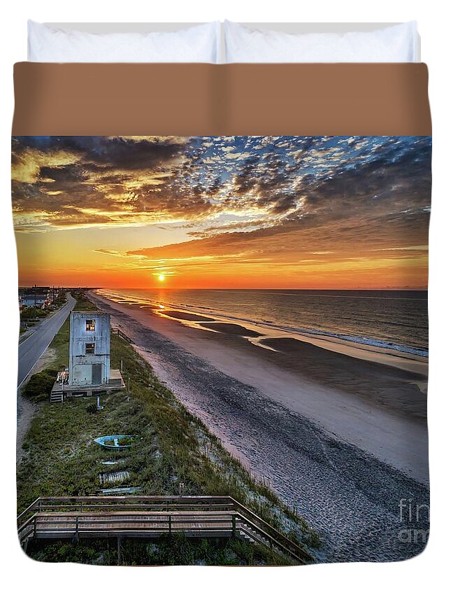 Sunrise Duvet Cover featuring the photograph Tower #3 by DJA Images