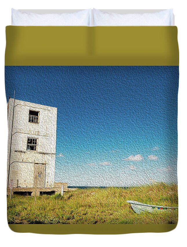 Topsail Island Duvet Cover featuring the photograph Tower At Topsail Island by Cynthia Wolfe