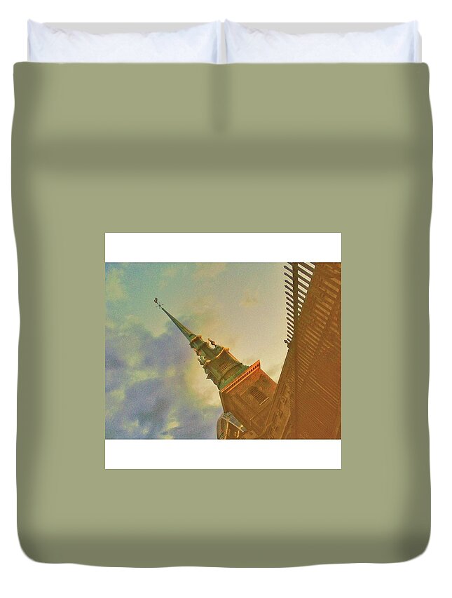 Building Duvet Cover featuring the photograph •tower Hill by Tai Lacroix