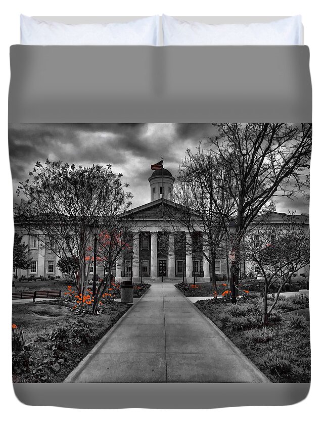 Towson Duvet Cover featuring the photograph Towson Courthouse by Chris Montcalmo