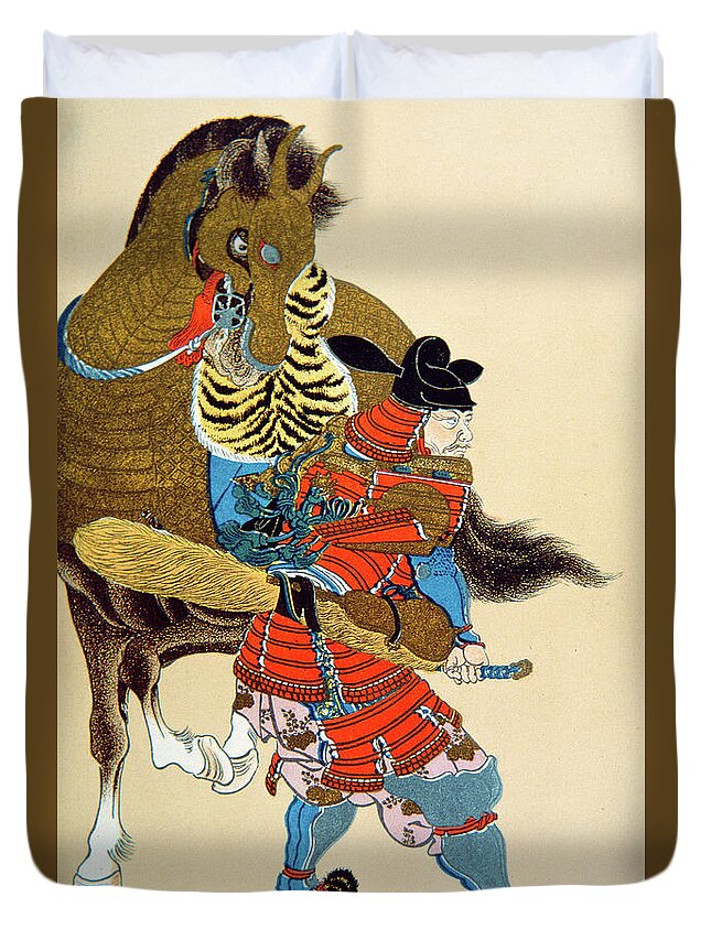 Samurai Duvet Cover featuring the painting Toyotomi Hideyoshi by Japanese School