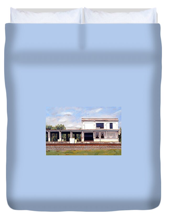 Alabama Duvet Cover featuring the painting Trackside in Alabama by Craig Morris