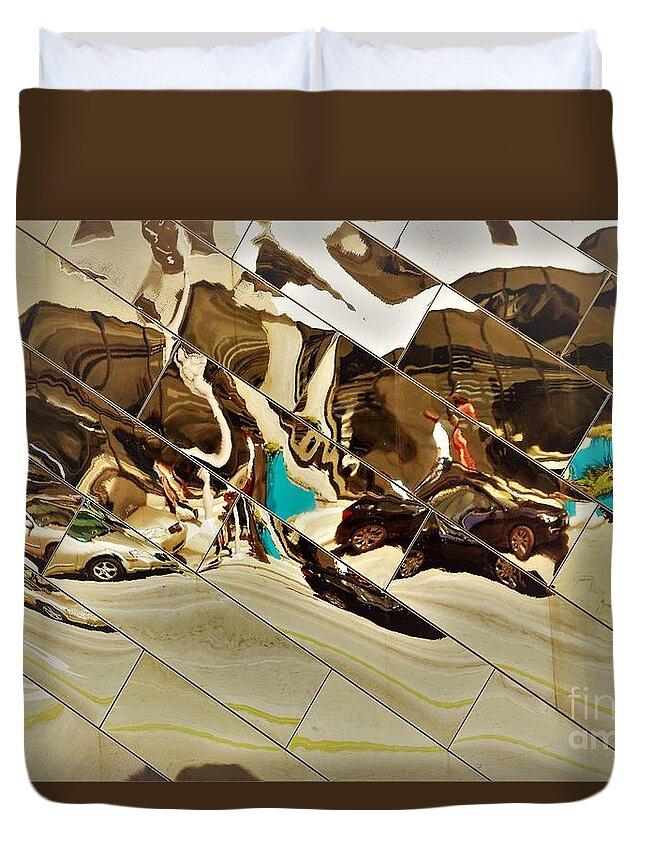 Traffic Duvet Cover featuring the photograph Traffic Along Euclid, Cleveland by Merle Grenz