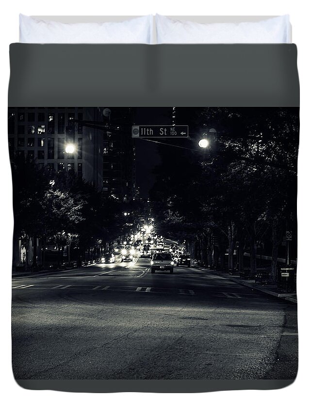 Traffic Duvet Cover featuring the photograph Traffic by Mike Dunn