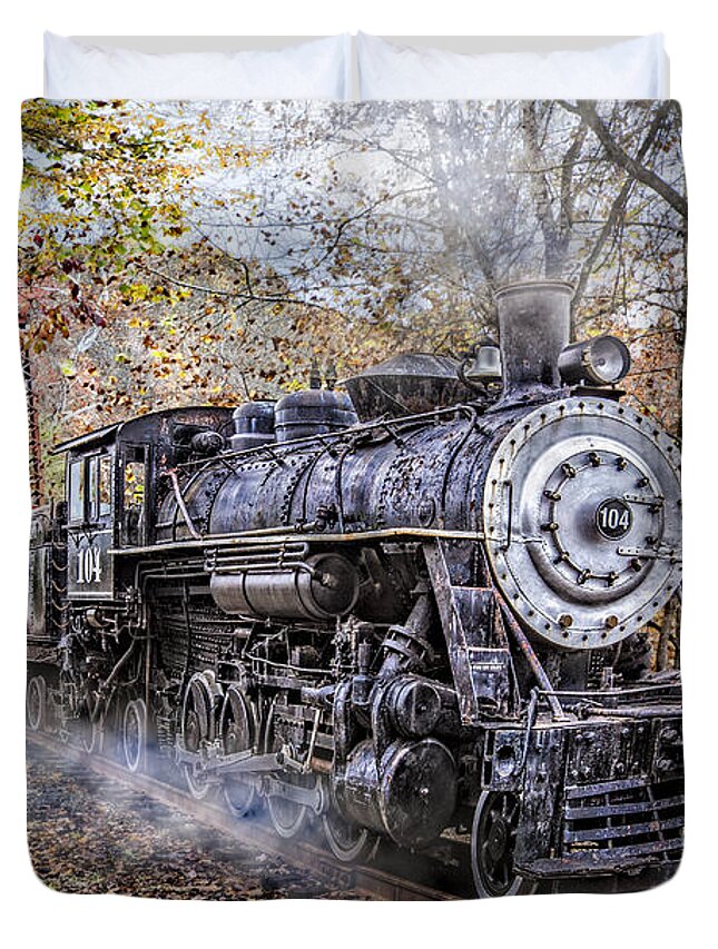 Appalachia Duvet Cover featuring the photograph Train's Coming by Debra and Dave Vanderlaan