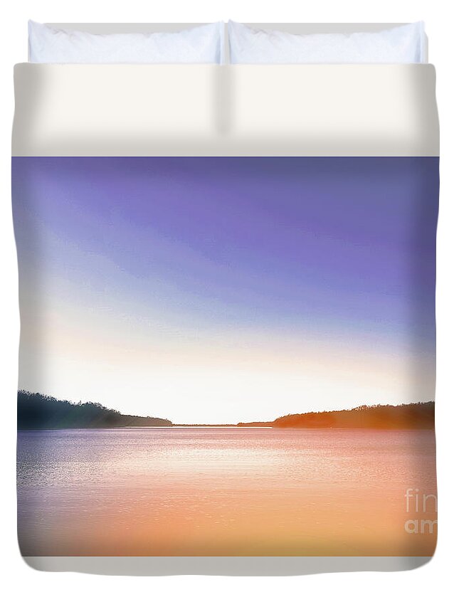 Interior Design Duvet Cover featuring the photograph Tranquil Afternoon At The Lake by Lena Wilhite