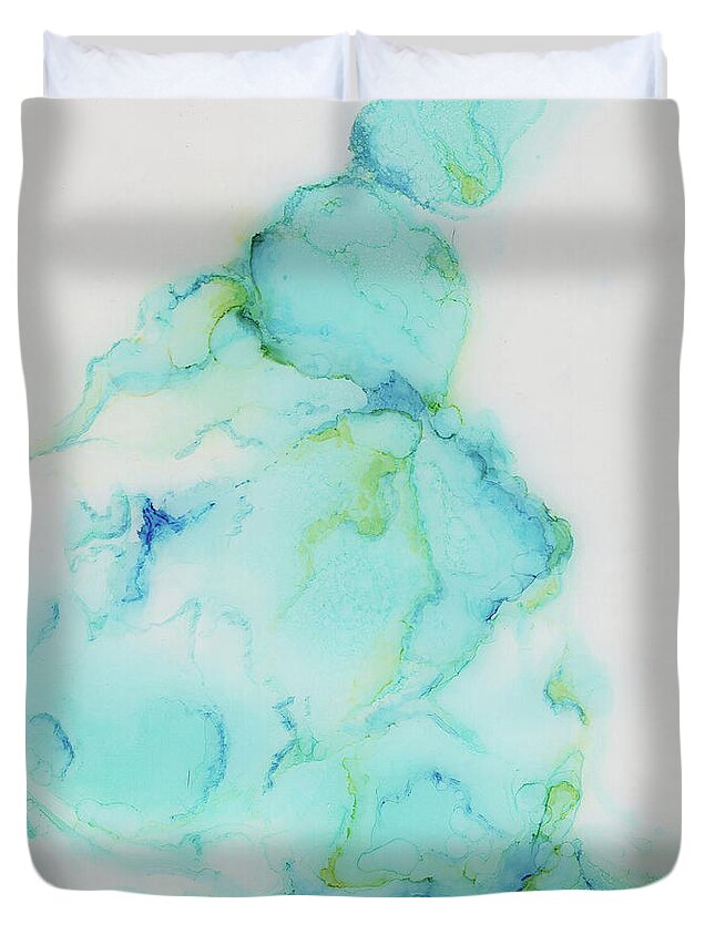 Ink Duvet Cover featuring the painting Tranquil and Soft Sky by Joanne Grant