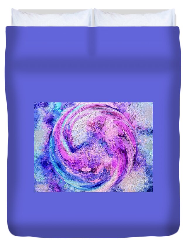 Abstract Art Duvet Cover featuring the digital art Tranquil Energy by Krissy Katsimbras