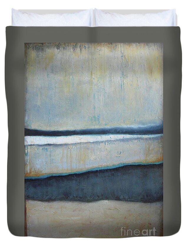 Abstract Duvet Cover featuring the painting Tranquility of the Dusk by Vesna Antic