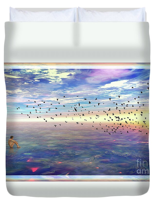Sky Duvet Cover featuring the digital art Tranquility by Leonard Rubins