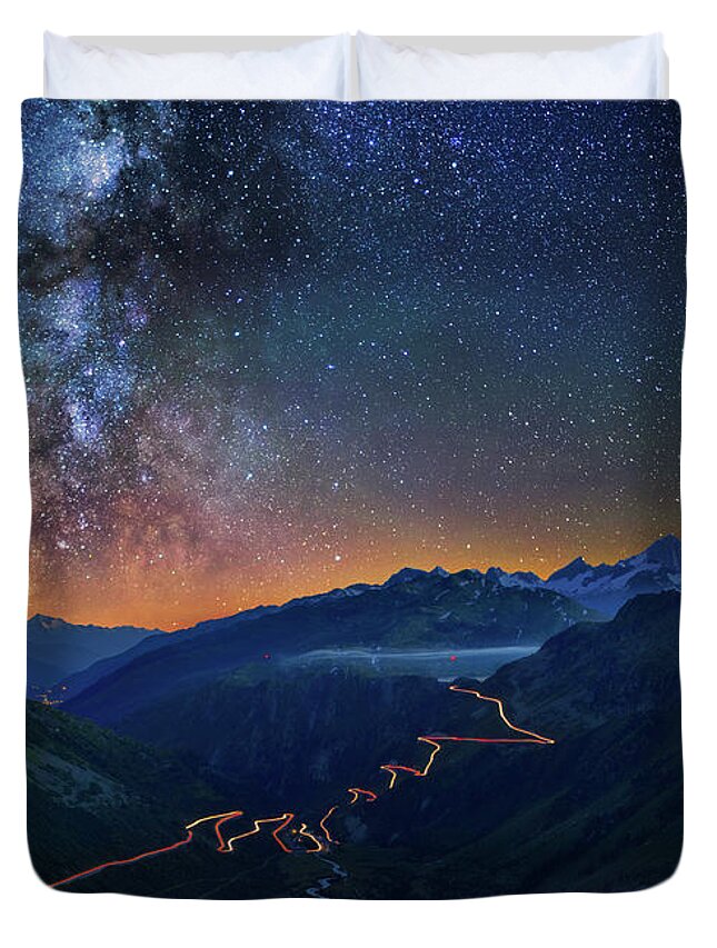 Mountains Duvet Cover featuring the photograph Transience and Eternity by Ralf Rohner