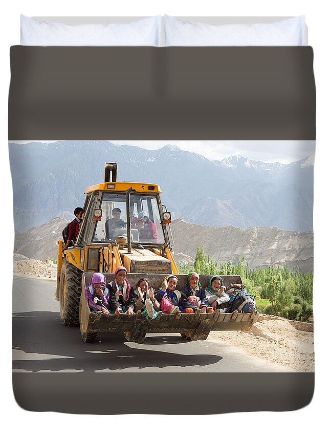 Himalayas Duvet Cover featuring the photograph Transport in Ladakh, India by Didier Marti