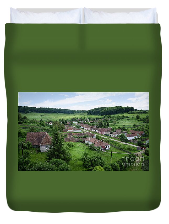 House Duvet Cover featuring the photograph Transylvania Landscape by Perry Rodriguez