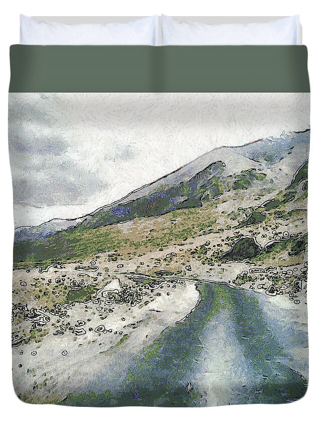 Road Duvet Cover featuring the photograph Traveling in the mountains by Ashish Agarwal