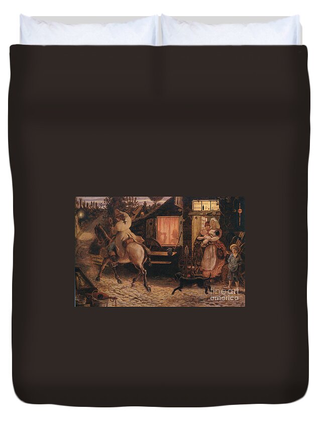Ford Madox Brown Duvet Cover featuring the painting Traveller by MotionAge Designs