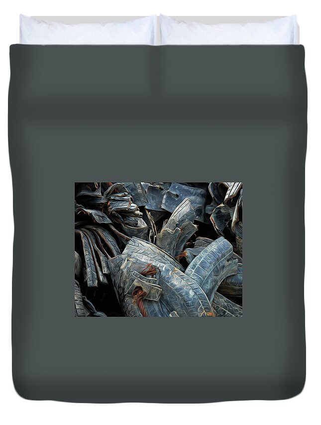 Abstract Duvet Cover featuring the photograph Treads by Matt Cegelis
