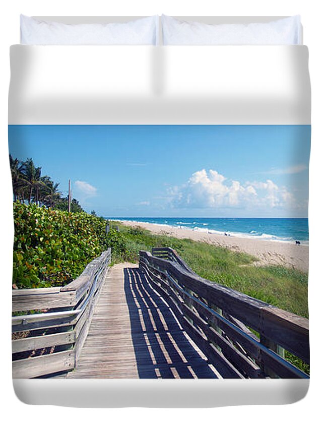 Beach Duvet Cover featuring the photograph Treasure Coast Florida Seascape Collage 2 by Ricardos Creations