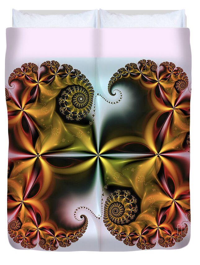 Abstract Duvet Cover featuring the digital art Treasure by Karin Kuhlmann