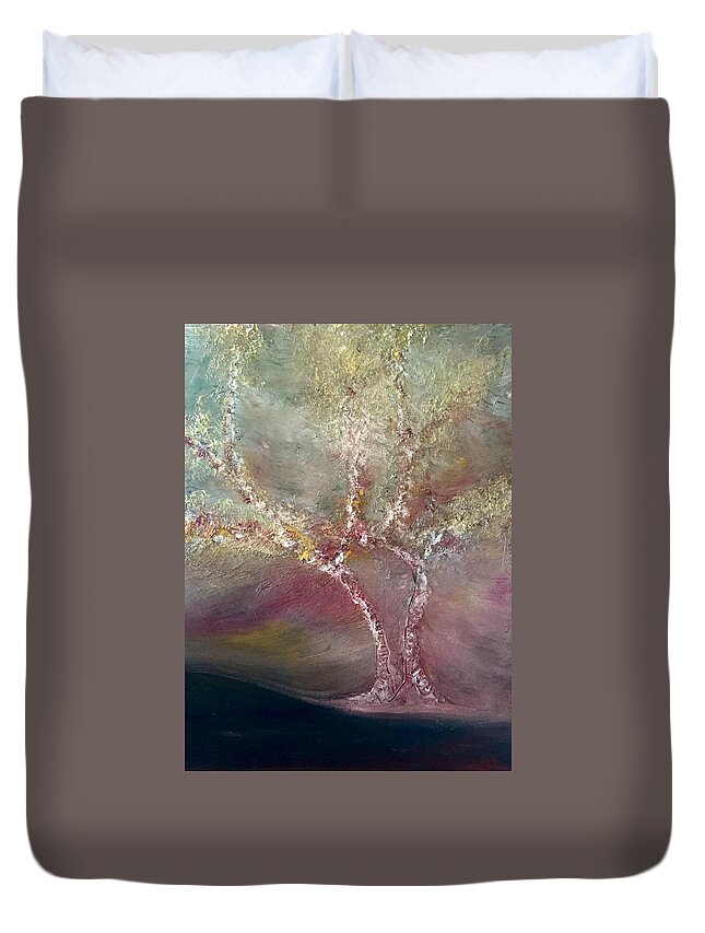 Tree Duvet Cover featuring the painting Tree by Dennis Ellman