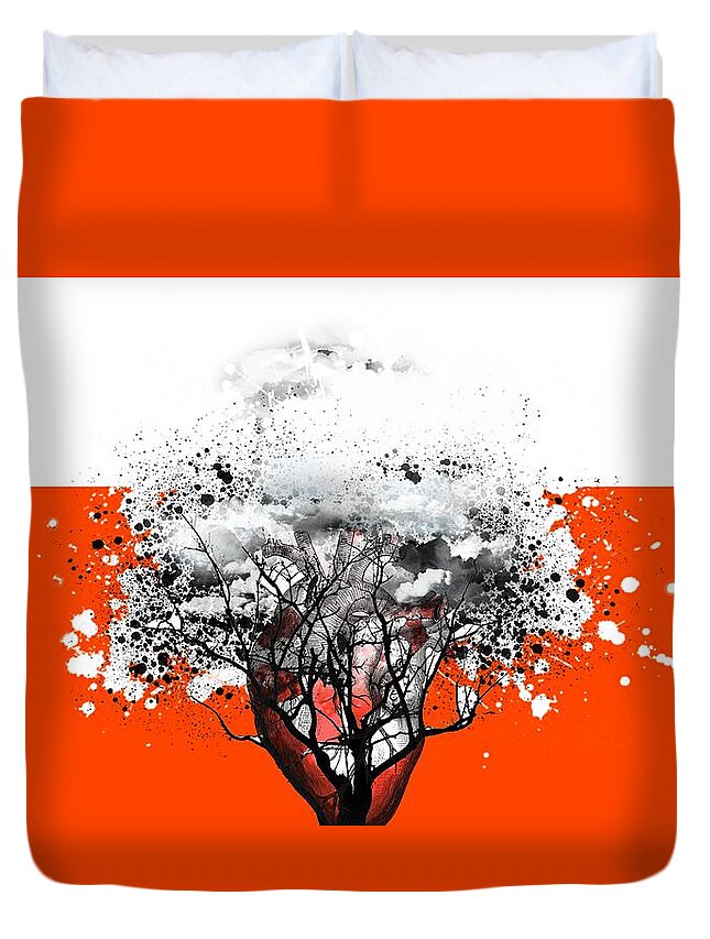 Tree Duvet Cover featuring the digital art Tree Of Feelings by Paulo Zerbato