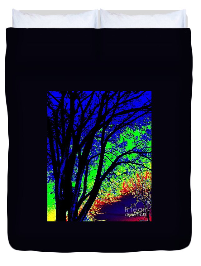 Tye-dye Duvet Cover featuring the photograph Tree One by Dawn Downour