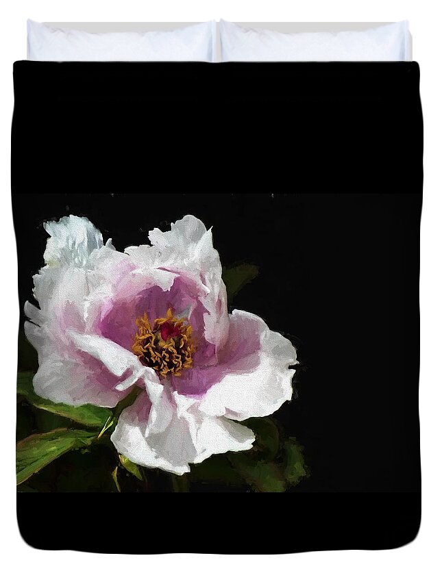 Floral Duvet Cover featuring the digital art Tree Paeony II by Charmaine Zoe