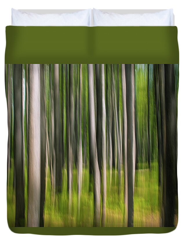 Trees Duvet Cover featuring the photograph Tree Painting by Stephen Holst