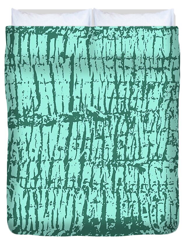Tree Duvet Cover featuring the photograph Tree Texture Turquoise by Eddie Barron