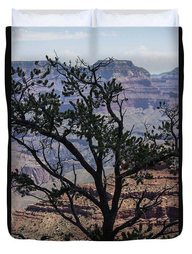 Grand Canyon Duvet Cover featuring the photograph Tree View Grand Canyon by Roberta Byram