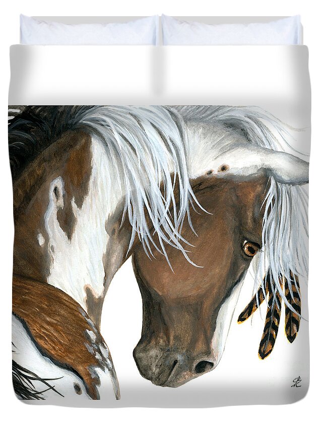 Tri Colored Pinto Horse Duvet Cover For Sale By Amylyn Bihrle