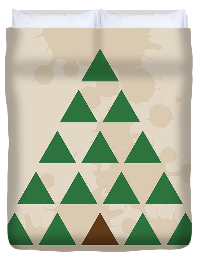 Triangles Duvet Cover featuring the digital art Triangle Tree by K Bradley Washburn