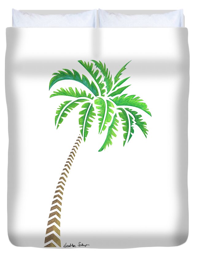 Tribal Coconut Palm Tree Duvet Cover For Sale By Heather Schaefer