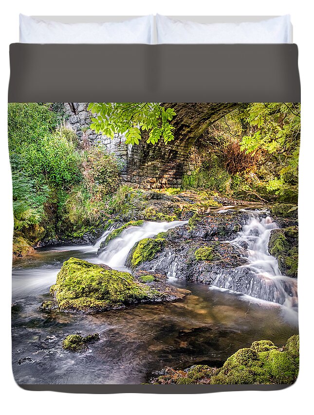 River Duvet Cover featuring the photograph Trickling Down by Nick Bywater