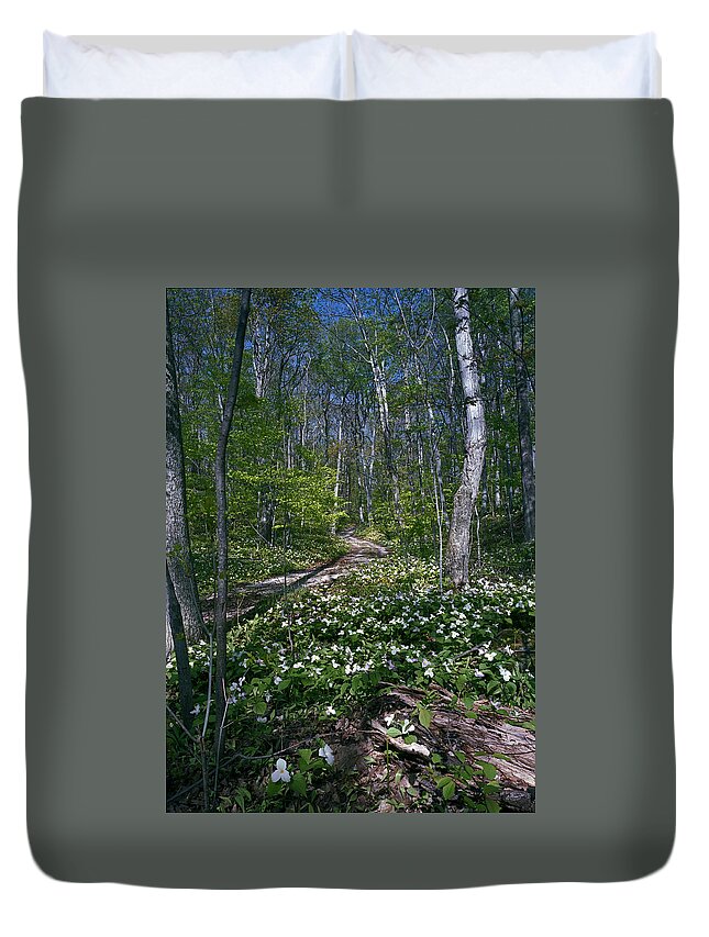 Trillium Woods Duvet Cover featuring the photograph Trillium Woods No. 2 by Kris Rasmusson