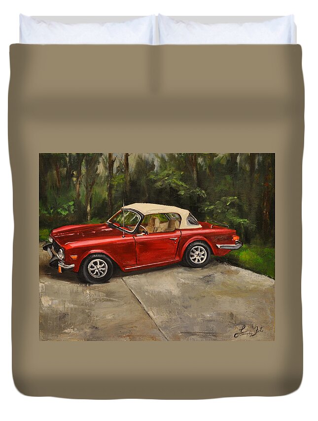 Car Duvet Cover featuring the painting Triumph by Lindsay Frost
