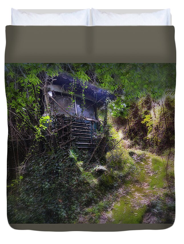 Filobus Duvet Cover featuring the photograph Trolley Bus Into The Jungle by Enrico Pelos