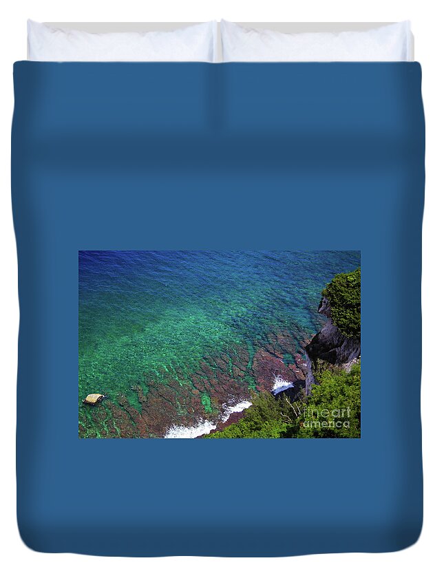 Ocean Lace-coral Reefs Duvet Cover featuring the photograph Tropical Coral Reef by Scott Cameron