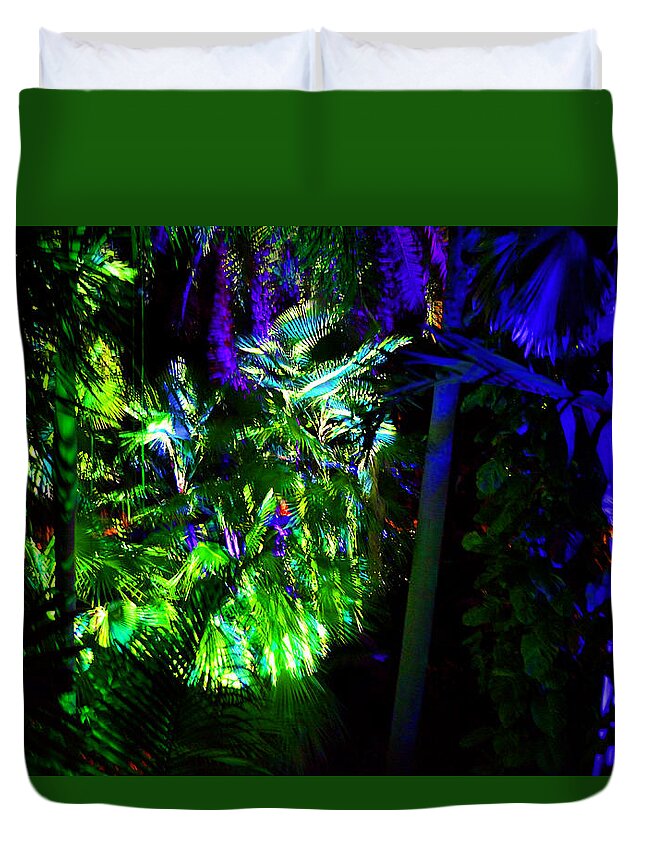 Light Show Duvet Cover featuring the photograph Into the Psychedelic Jungle by Richard Ortolano