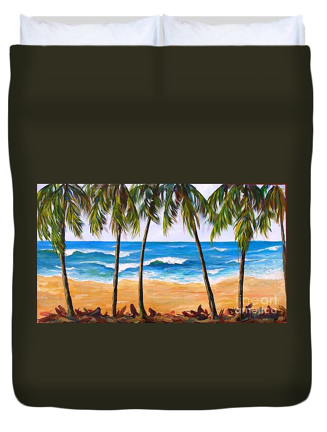 Tropics Duvet Cover featuring the painting Tropical Palms 2 by Phyllis Howard