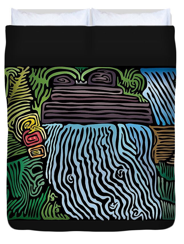 River Duvet Cover featuring the digital art Tropical River by Kevin McLaughlin