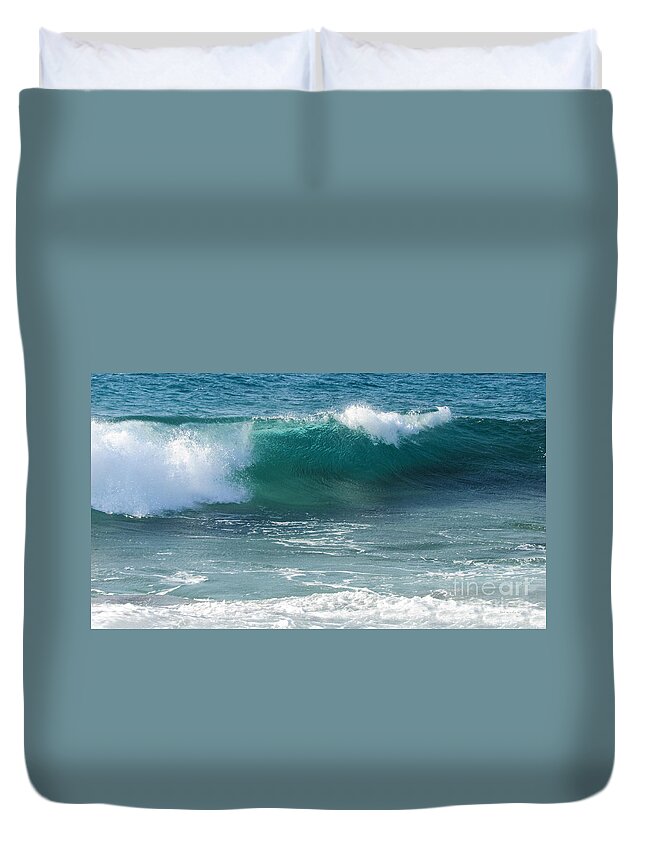 Blue Duvet Cover featuring the photograph Tropical Treasure Coast Florida Seascape Wave 99 by Ricardos Creations