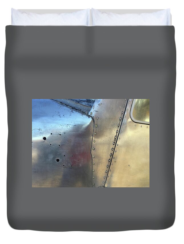 Abstract Duvet Cover featuring the photograph Tucumcari Fuselage by Matt Cegelis