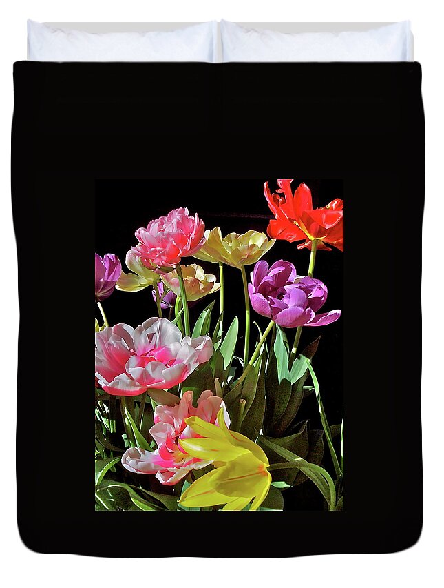 Flowers Duvet Cover featuring the photograph Tulip 8 by Pamela Cooper