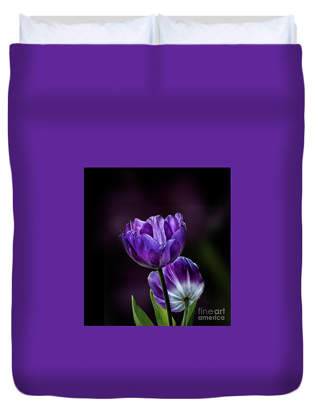 Tulips Duvet Cover featuring the photograph Tulips by Shirley Mangini